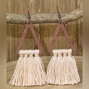 Bohemian Style Triangle Tassel Earrings